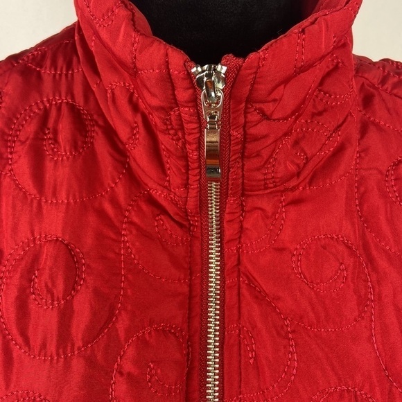 Christopher & Banks Red Embroidered Zippered Vest - Picture 5 of 10
